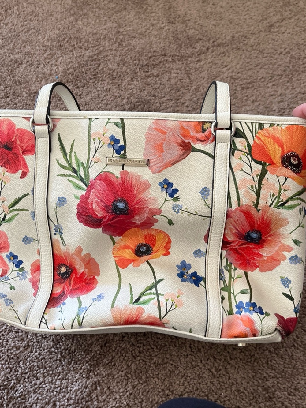 Dana Buchman White Floral purse or Tote Bag